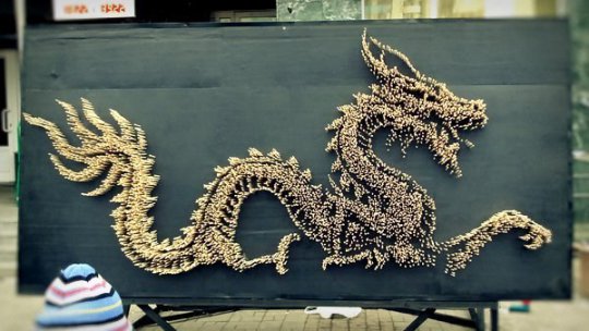 10, 000 Chopsticks Form Huge Mythological Dragon