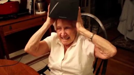 My 90 year old grandmother tries the Oculus Rift.